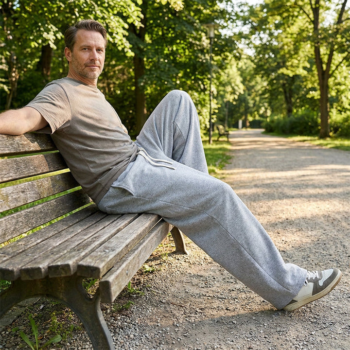 Herren Freizeithose mit Kordelzug | Locker geschnittene Hose mit elastischem Bund und strapazierfähiger Stoffqualität