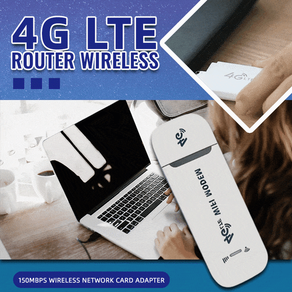 4G LTE USB WLAN-Router 150 Mbit/s | Mobiler Hotspot für bis zu 10 Geräte | 2,4 GHz WiFi, kompakt 96×33×12 mm