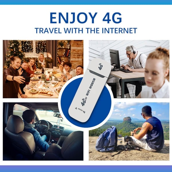 4G LTE USB WLAN-Router 150 Mbit/s | Mobiler Hotspot für bis zu 10 Geräte | 2,4 GHz WiFi, kompakt 96×33×12 mm