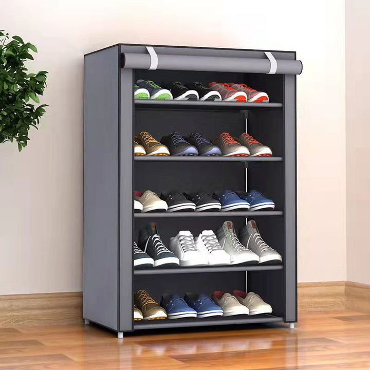 Schuhschrank mit Abdeckung | Mehrschichtiger Schuhorganizer aus Stahlrohr für Flur, Schlafzimmer und Schrank