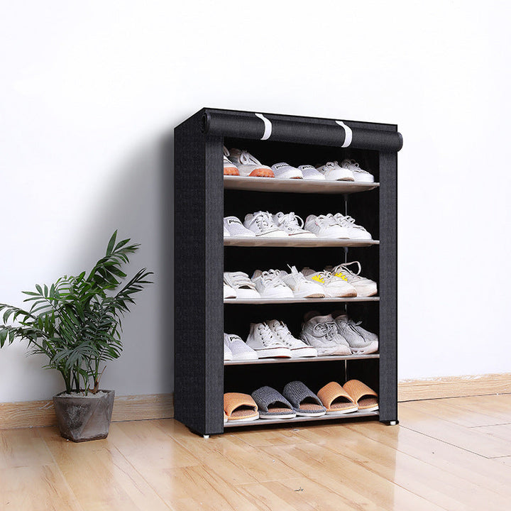 Schuhschrank mit Abdeckung | Mehrschichtiger Schuhorganizer aus Stahlrohr für Flur, Schlafzimmer und Schrank