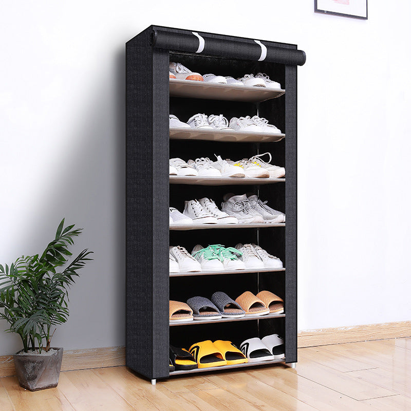 Schuhschrank mit Abdeckung | Mehrschichtiger Schuhorganizer aus Stahlrohr für Flur, Schlafzimmer und Schrank