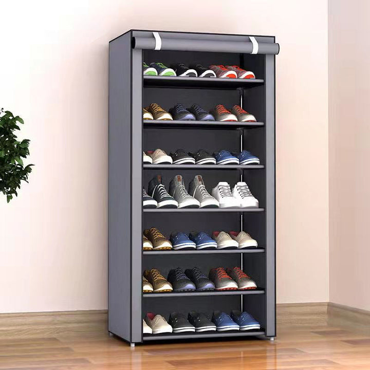 Schuhschrank mit Abdeckung | Mehrschichtiger Schuhorganizer aus Stahlrohr für Flur, Schlafzimmer und Schrank