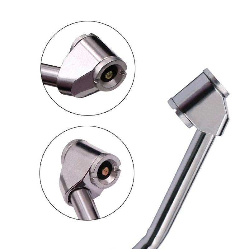 Reifenfüller mit Manometer &amp; Dual-Head Ventilkopf | Präzises Aufpumpen für Auto, Motorrad &amp; Fahrrad | Robuste Legierung, 298 mm
