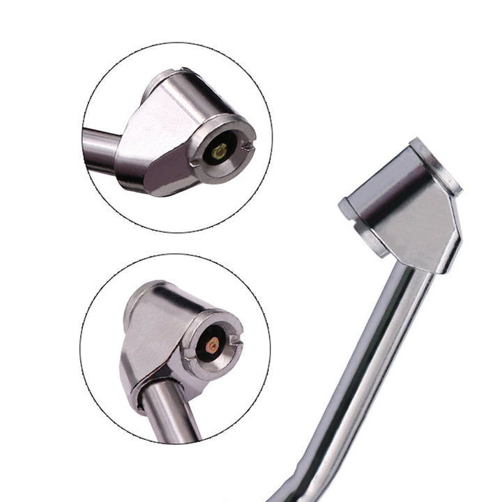 Reifenfüller mit Manometer &amp; Dual-Head Ventilkopf | Präzises Aufpumpen für Auto, Motorrad &amp; Fahrrad | Robuste Legierung, 298 mm