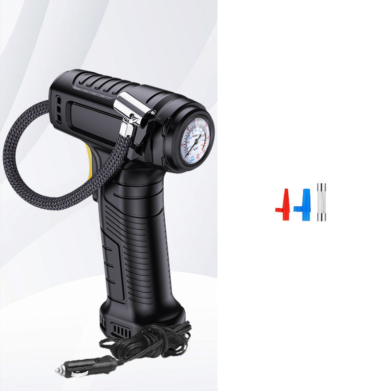 Tragbarer Luftkompressor kabellos mit Digitalanzeige | Auto-Stopp &amp; Druck-Voreinstellung | 35 L/min, LED-Licht | Für Auto, Bike &amp; Ball