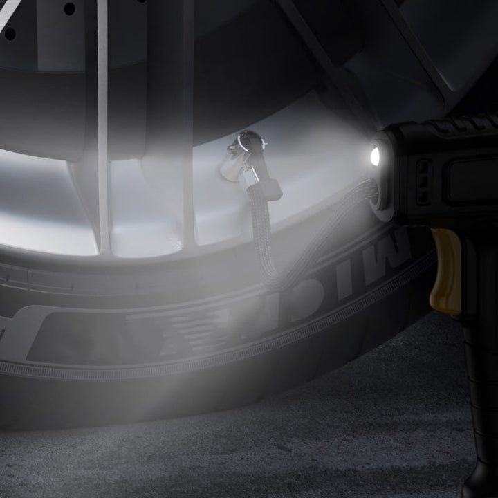 Tragbarer Luftkompressor kabellos mit Digitalanzeige | Auto-Stopp &amp; Druck-Voreinstellung | 35 L/min, LED-Licht | Für Auto, Bike &amp; Ball