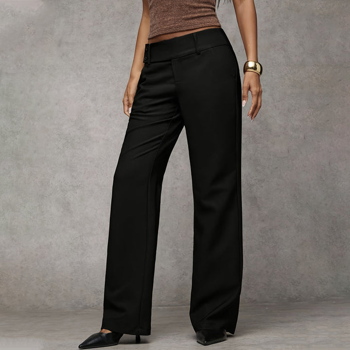 Anzughose Damen | High-Waist-Hose mit ausgestelltem, weitem Bein für Büro und Alltag
