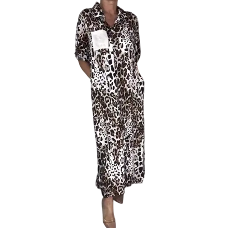 Robe chemise imprimé léopard Juliette | Légère &amp; respirante avec poches | Coupe ample, stylable de multiples façons | S–5XL