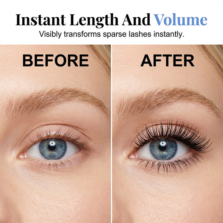 Waterproof mascara for volume &amp; length | Smudge-proof, flake-free &amp; quick-drying | Curved brush for lift | Black 4 g