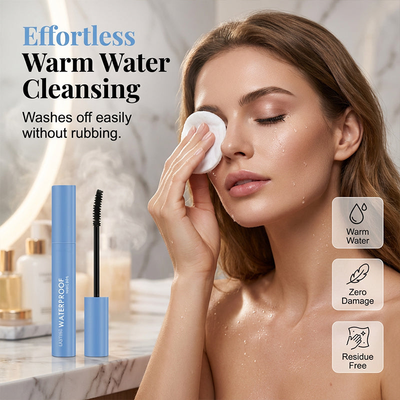 Waterproof mascara for volume &amp; length | Smudge-proof, flake-free &amp; quick-drying | Curved brush for lift | Black 4 g