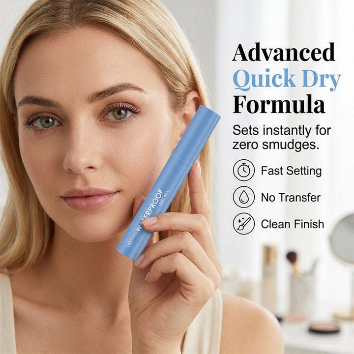 Waterproof mascara for volume &amp; length | Smudge-proof, flake-free &amp; quick-drying | Curved brush for lift | Black 4 g