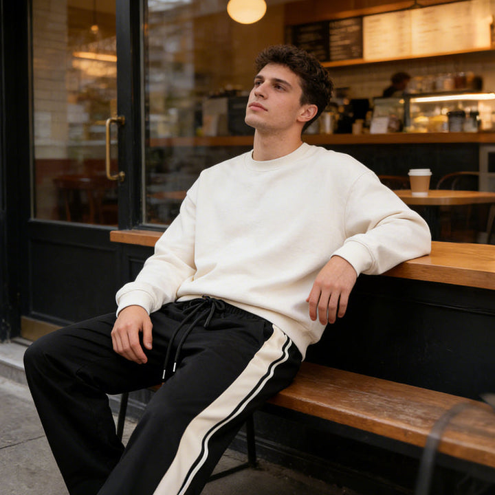 Herren Trainingshose Loose Fit | Jogginghose mit elastischem Bund, Kordelzug und weicher, atmungsaktiver Stoffqualität