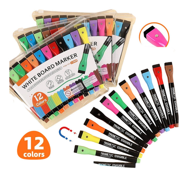 Magnetischer Kühlschrankplaner | Whiteboard-Set mit Monatsplaner, Wochenplaner, Notiztafel und 6 Markern