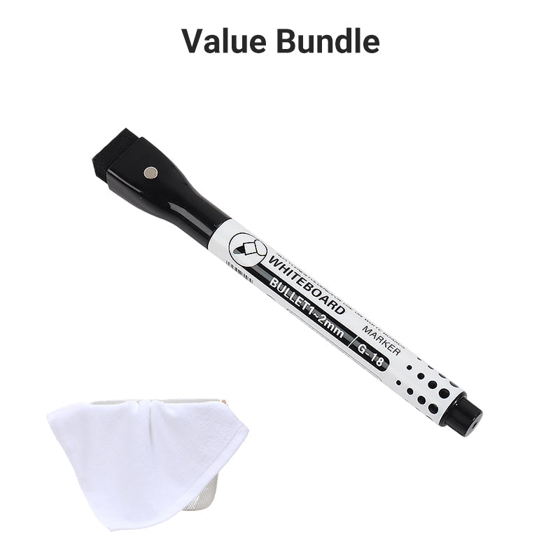 Magnetischer Kühlschrankplaner | Whiteboard-Set mit Monatsplaner, Wochenplaner, Notiztafel und 6 Markern