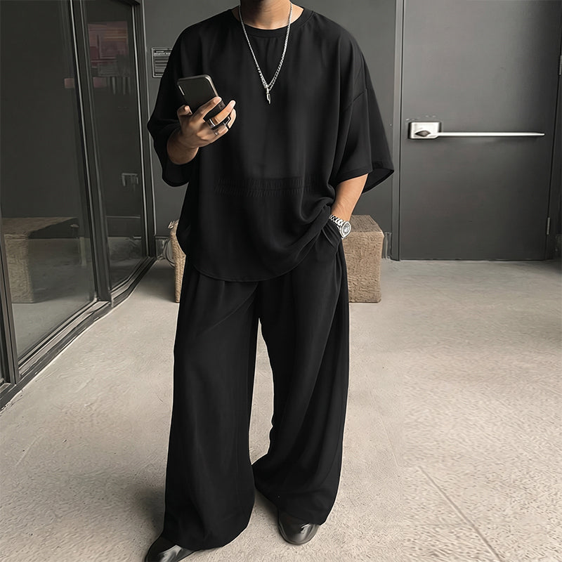 Damen Zweiteiler mit Oversize-Shirt | Freizeit-Set mit weiter Hose | Bequemes Lounge-Set für Alltag, Reisen &amp; Freizeit