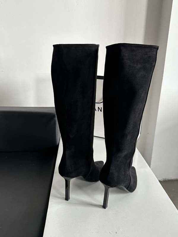 Damen Stiefel in Wildleder-Optik | Schmal geschnittene Stiefel mit stabilem Absatz für Herbst, Winter und elegante Looks