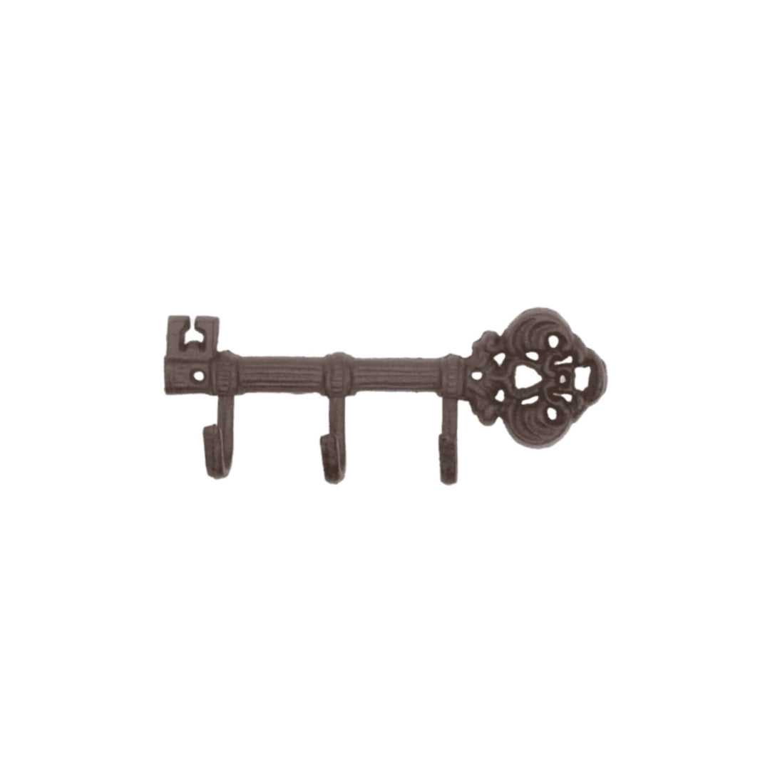 Schlüsselhalter Wandhaken aus Gusseisen | Vintage Schlüssel-Design mit 3 Haken | Antik-Look Garderobenhaken für Flur &amp; Zuhause