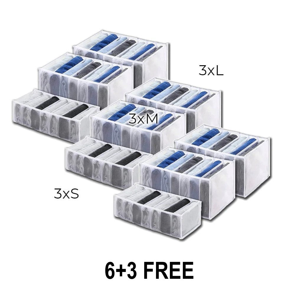 Kleiderschrank-Organizer Set S, M &amp; L | Faltbare Schubladen-Organizer für Kleidung | Platzsparende Kleideraufbewahrung