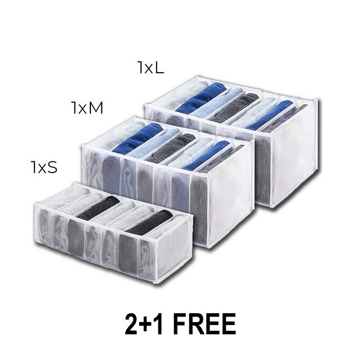 Kleiderschrank-Organizer Set S, M &amp; L | Faltbare Schubladen-Organizer für Kleidung | Platzsparende Kleideraufbewahrung