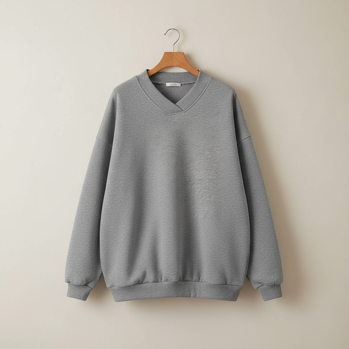 Damen Oversize Pullover mit V-Ausschnitt | Weicher, leichter Strickpullover mit lockerer Passform und gerippten Bündchen