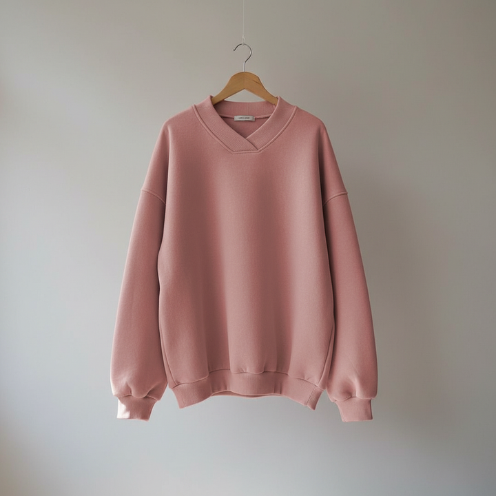 Damen Oversize Pullover mit V-Ausschnitt | Weicher, leichter Strickpullover mit lockerer Passform und gerippten Bündchen