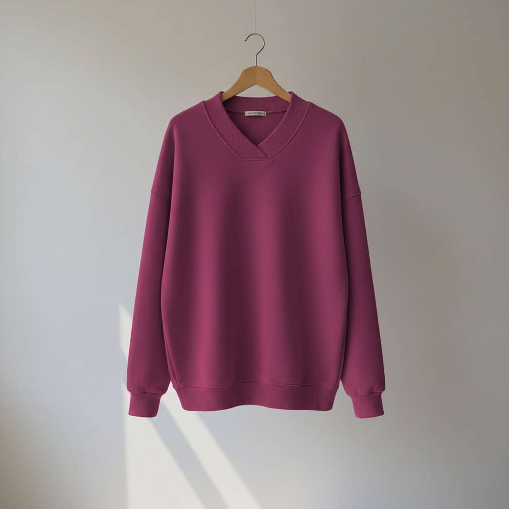 Damen Oversize Pullover mit V-Ausschnitt | Weicher, leichter Strickpullover mit lockerer Passform und gerippten Bündchen
