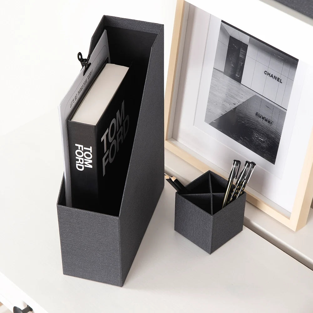 Schreibtisch-Organizer 4-teilig | Büro-Set mit Briefablage, Stiftehalter, Zeitschriftenhalter und Organizer