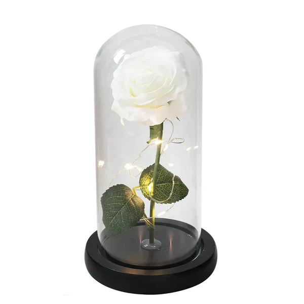 Lampada spirituale Ametista | Lampada rosa eterna in cupola di vetro | Decorazione a LED cristallo | Simbolo di amore ed energia