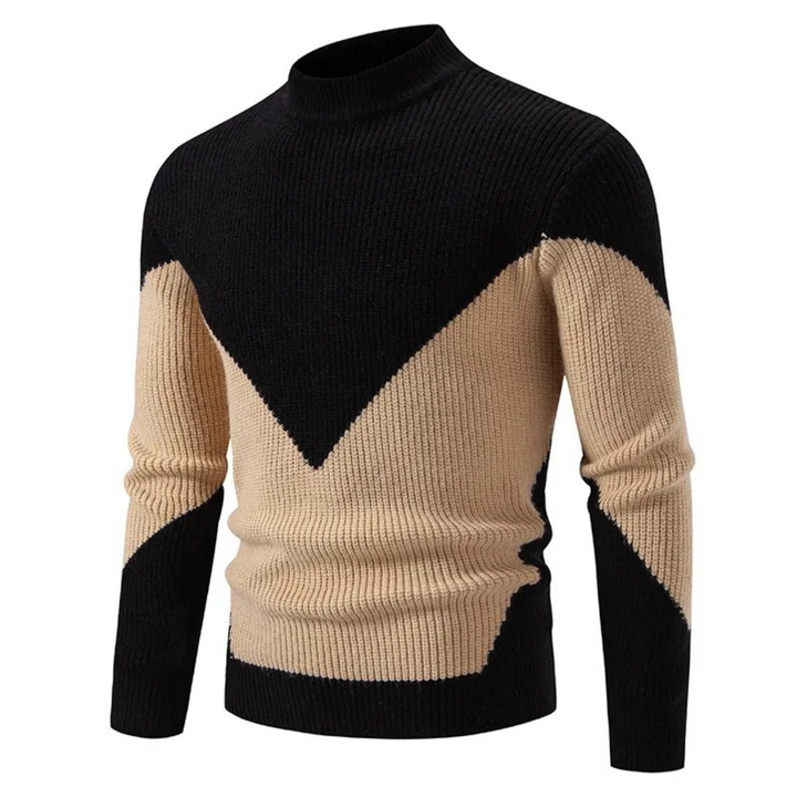 Herren Pullover mit geometrischem Muster | Langarm-Strickpullover mit lockerer Passform für Freizeit, Büro und Alltag