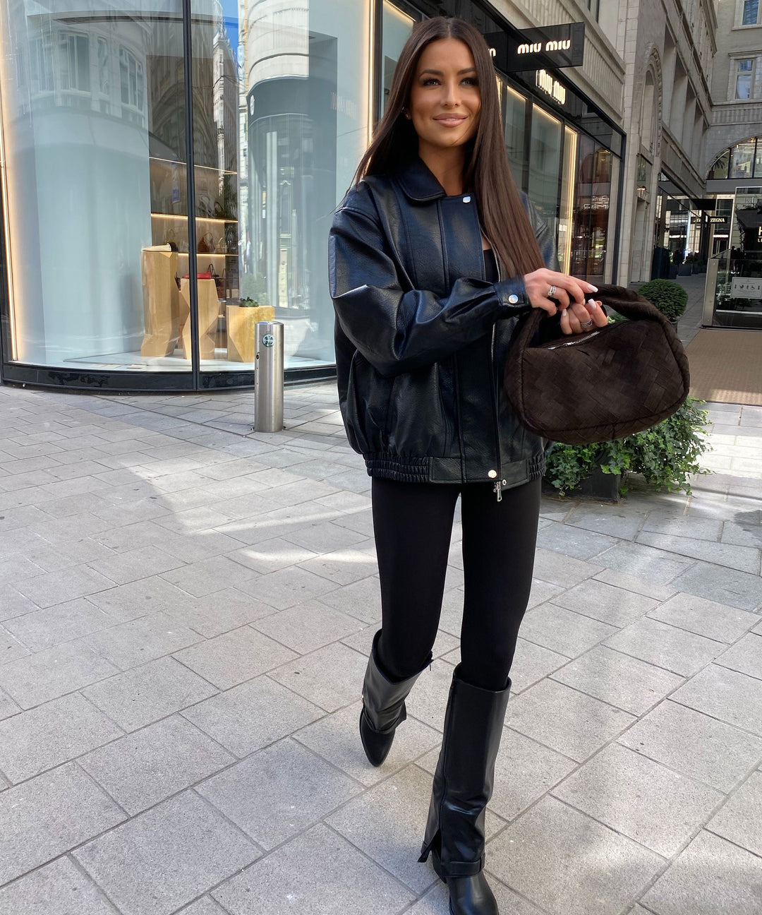Lederjacke Damen | Oversize Jacke in Lederoptik