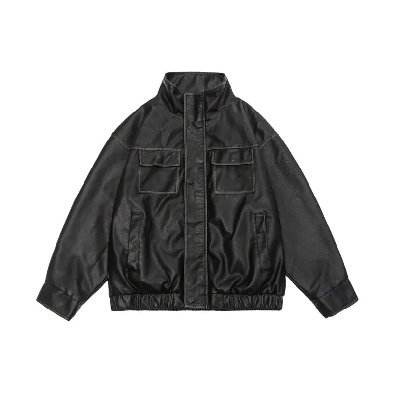 Damen Übergangsjacke mit hohem Kragen | Lockere Jacke mit 4 Taschen, verdecktem Reißverschluss und elastischem Saum