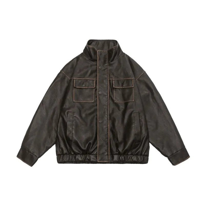 Damen Übergangsjacke mit hohem Kragen | Lockere Jacke mit 4 Taschen, verdecktem Reißverschluss und elastischem Saum