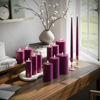 LED-Kerzen Set Violett 13-teilig | Verschiedene Größen von 10 bis 38 cm | Dekorative Kerzen für Wohnraum und Tischdeko