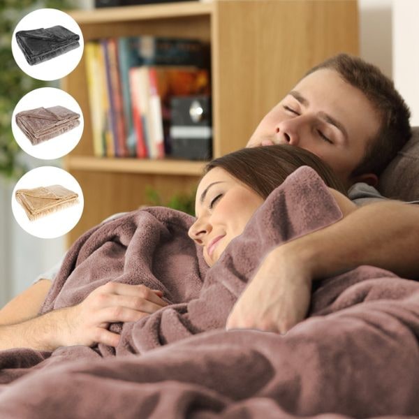USB Wärmedecke 160 × 85 cm mit weicher Fleece-Oberfläche | Faltbare Heizdecke mit USB-A-Anschluss und Aufbewahrungstasche