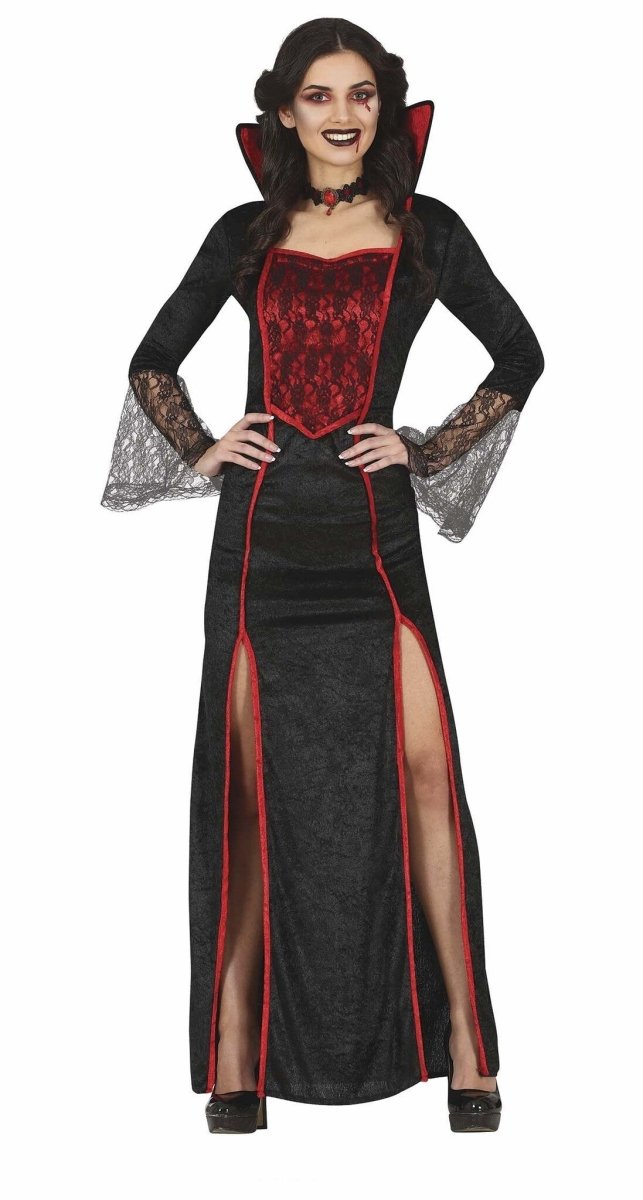 Vampir Kostüm Damen | Rotes Halloween-Kleid für Vampir-Verkleidung, Halloween-Partys und Mottopartys