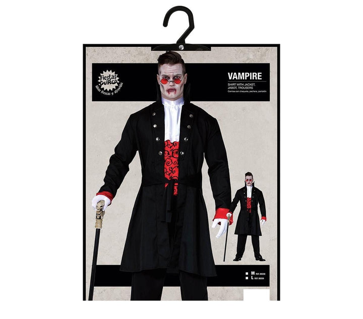 Vampir Kostüm Herren | Halloween-Kostüm mit Hemd, Weste, Jabot und Hose für Halloween- und Mottopartys