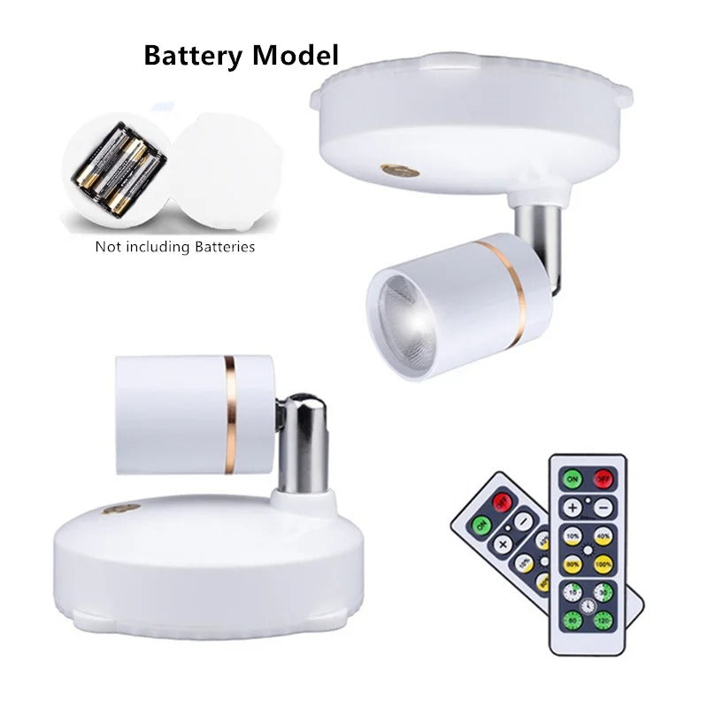 Cordless LED Floodlight with Remote Control &amp; Timer | Dimmable Warm Light for Living Room, Hallway &amp; Bedroom | Buy 1 Get 1 Free