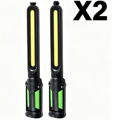 Magnetische LED Arbeitsleuchte | Wiederaufladbare Dual-Light Inspektionslampe mit Magnetfuß | Werkstattleuchte für Auto, Garage &amp; Werkstatt