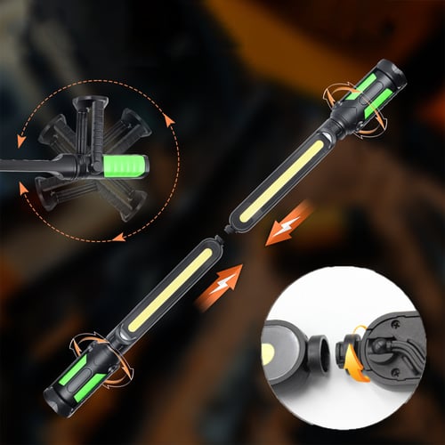 Magnetische LED Arbeitsleuchte | Wiederaufladbare Dual-Light Inspektionslampe mit Magnetfuß | Werkstattleuchte für Auto, Garage &amp; Werkstatt