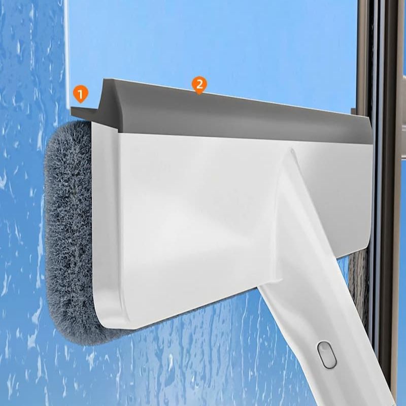 3-in-1 Fensterreiniger mit Sprühfunktion &amp; Abzieher | Teleskop-Fensterwischer mit Mikrofaserpad | Streifenfreie Reinigung