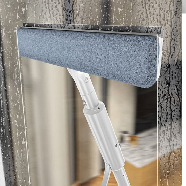 3-in-1 Fensterreiniger mit Sprühfunktion &amp; Abzieher | Teleskop-Fensterwischer mit Mikrofaserpad | Streifenfreie Reinigung