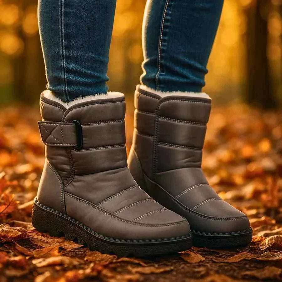 Damen Winterstiefel gefüttert | Warme Stiefel mit profilierter Sohle und festem Sitz für Alltag, Spaziergänge und kalte Tage