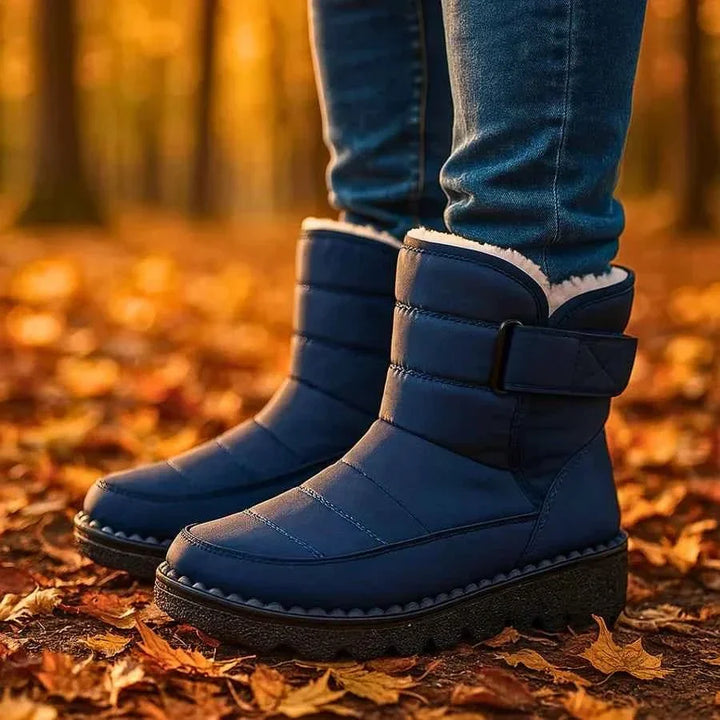 Damen Winterstiefel gefüttert | Warme Stiefel mit profilierter Sohle und festem Sitz für Alltag, Spaziergänge und kalte Tage