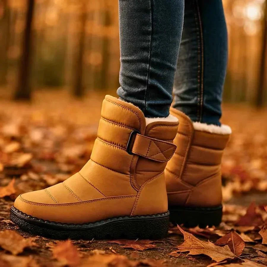 Damen Winterstiefel gefüttert | Warme Stiefel mit profilierter Sohle und festem Sitz für Alltag, Spaziergänge und kalte Tage
