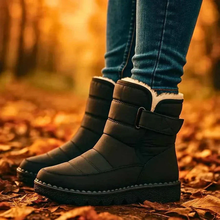 Damen Winterstiefel gefüttert | Warme Stiefel mit profilierter Sohle und festem Sitz für Alltag, Spaziergänge und kalte Tage