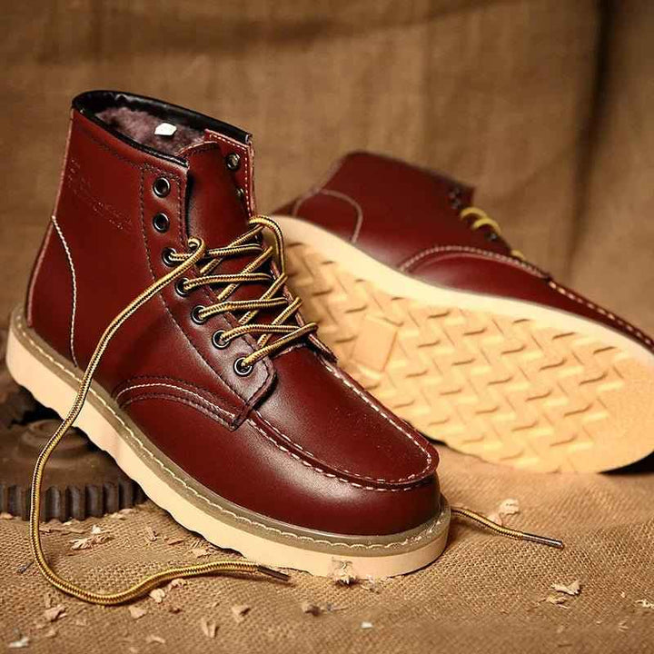 Herren Winterstiefel mit Schnürung | Warme Stiefel mit griffiger Sohle, stützendem Schaft und gepolstertem Komfort