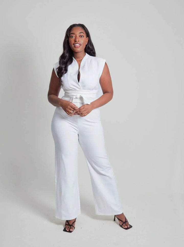 Damen Overall mit Gürtel | Eleganter Jumpsuit mit taillierter Passform | Vielseitiger Look für jede Saison