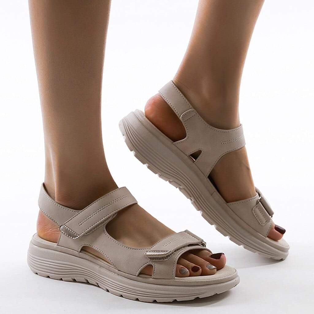 Damen Outdoor-Sandalen mit offener Zehe | Verstellbare Riemen &amp; rutschfeste Sohle für lange Wege