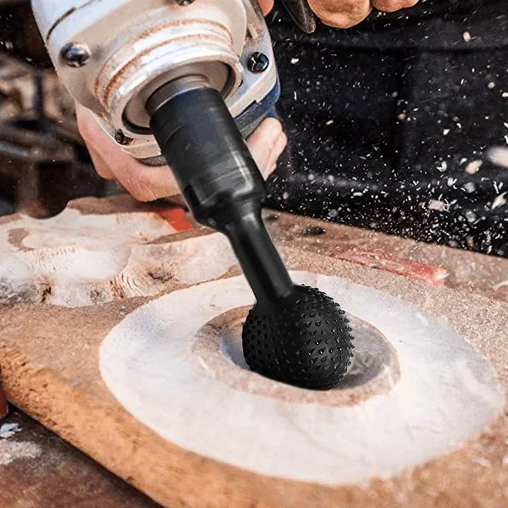 Kugelförmiger Holz-Fräsaufsatz für Winkelschleifer – grobe Materialabnahme in Sekunden | Aus Karbonstahl, langlebig | Für Schnitzen, Aushöhlen, Formen